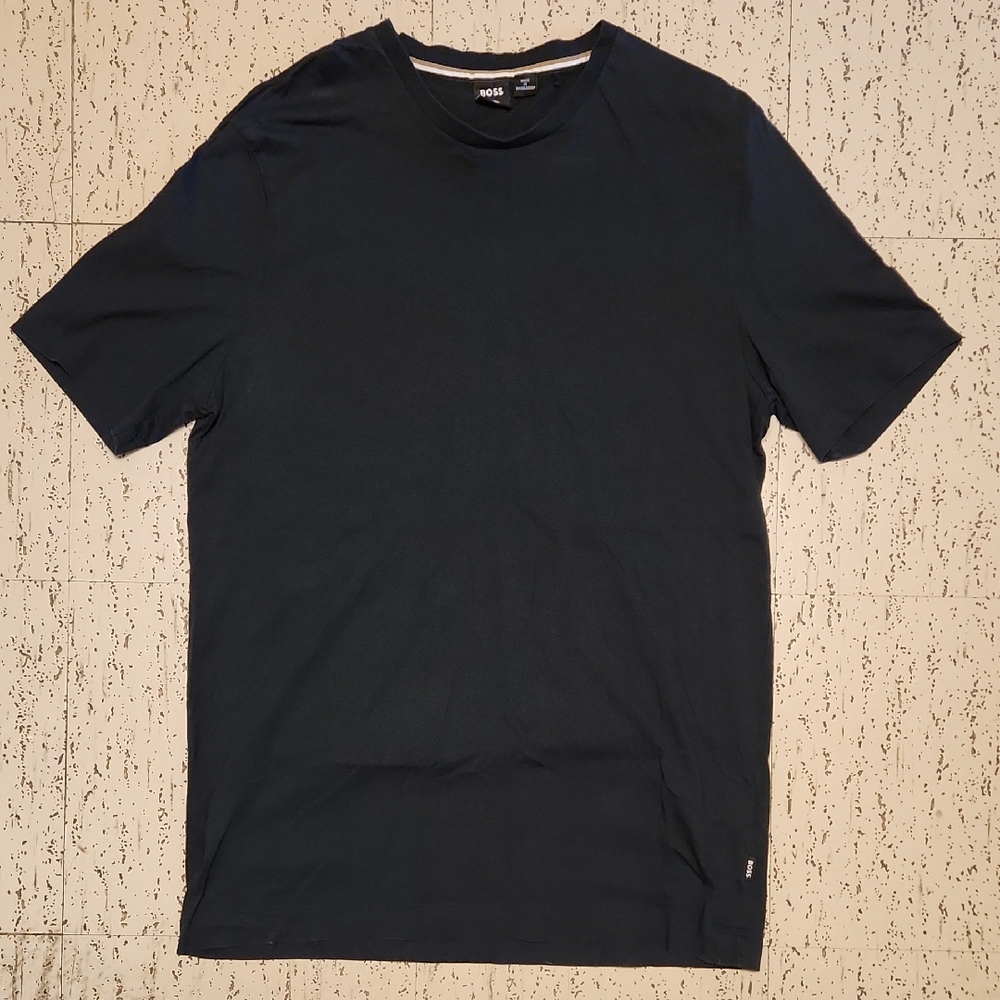 Hugo Boss Responsible Plain Black Crewneck T-Shirt